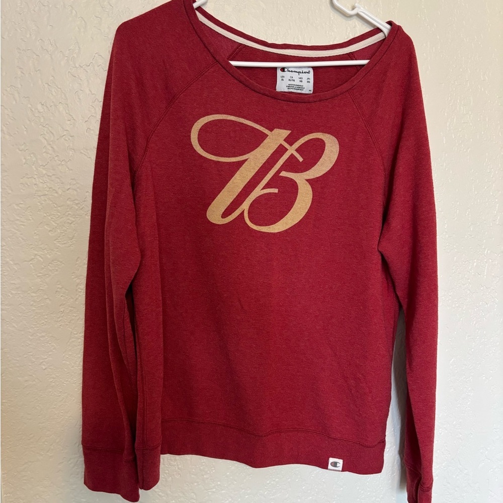 Champion Maroon Sweatshirt with Gold Accents